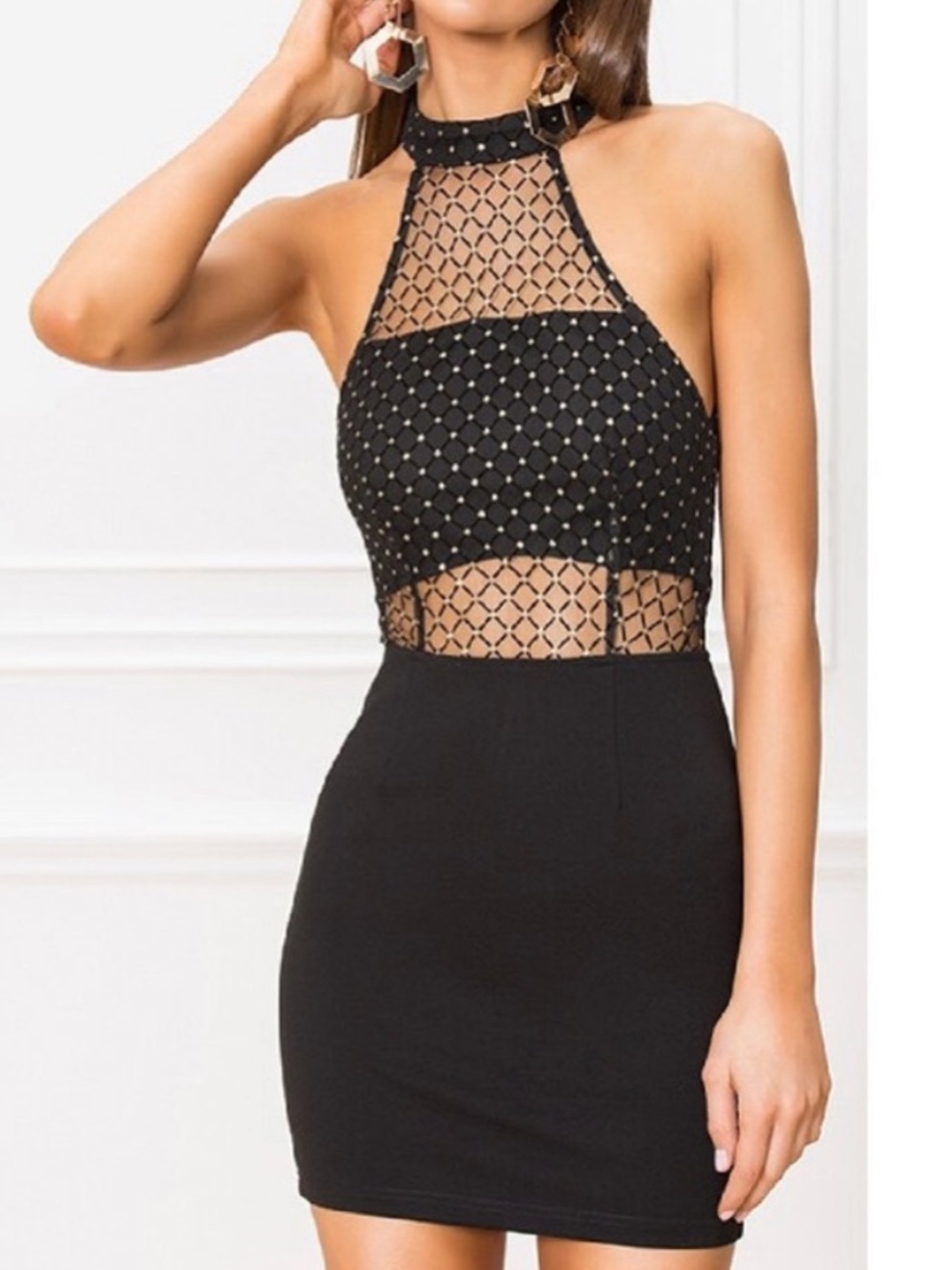 Superdown Arin Mesh Mini Dress